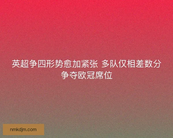 英超争四形势愈加紧张 多队仅相差数分争夺欧冠席位